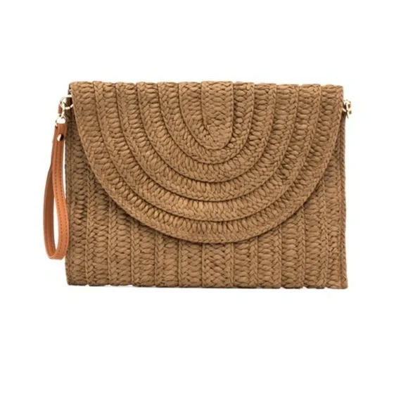 Straw Fold-Over Convertible Clutch - Picture 3 of 3